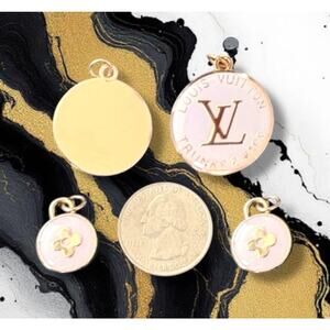 3 Piece Lavender Round Earring/Necklace Making Charm Pendant Set